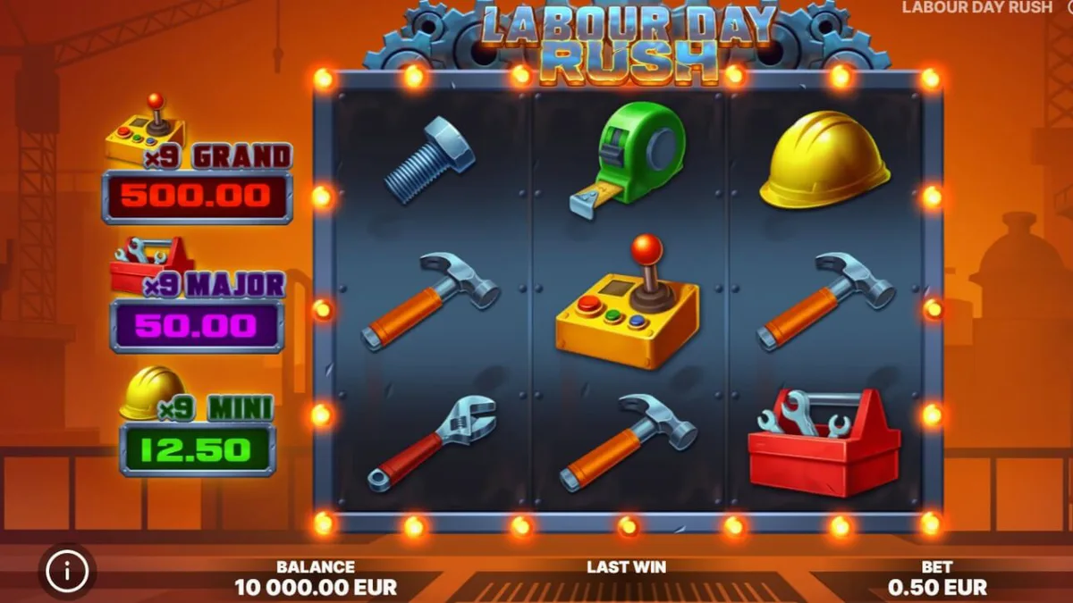 Interface do slot Labour Day Rush em um dispositivo móvel